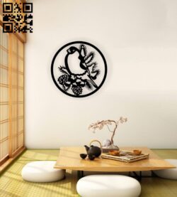 Bird wall decor E0015755 file cdr and dxf free vector download for laser cut plasma