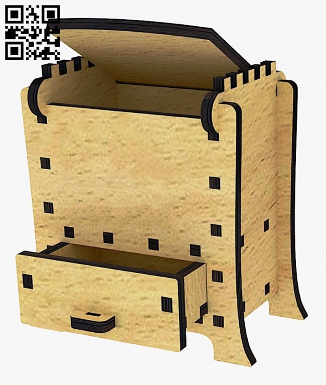 Box with drawer E0015794 file cdr and dxf free vector download for laser cut