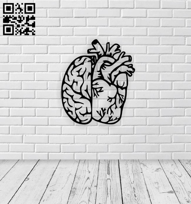 Brain and heart E0015803 file cdr and dxf free vector download for laser cut plasma