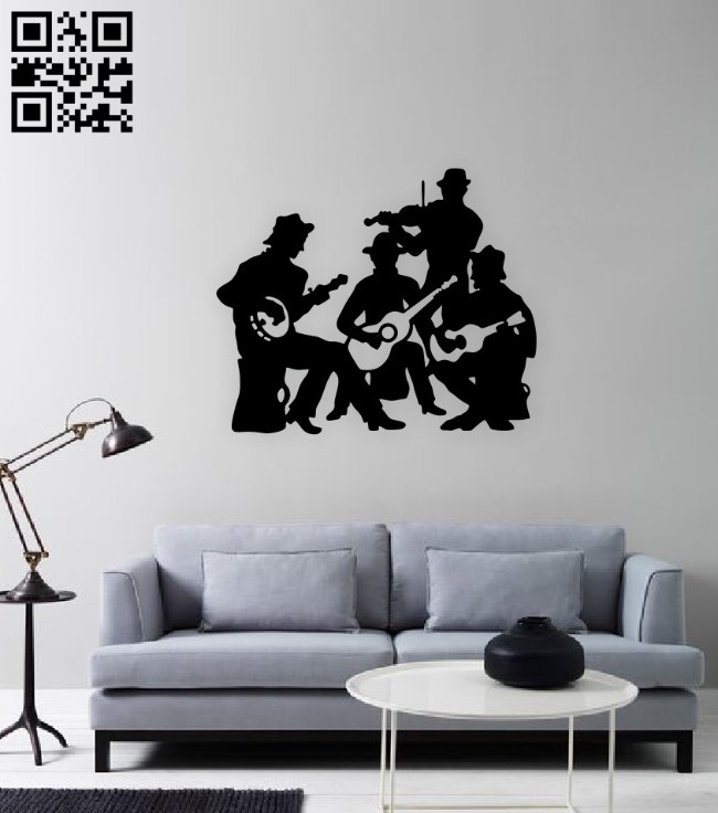 Cowboy band wall decor E0015779 file cdr and dxf free vector download for laser cut plasma