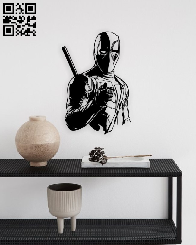 Deadpool wall decor E0015754 file cdr and dxf free vector download for laser cut plasma