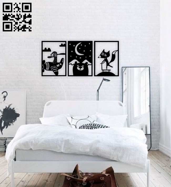 Funny animal wall decor E0015748 file cdr and dxf free vector download for laser cut plasma