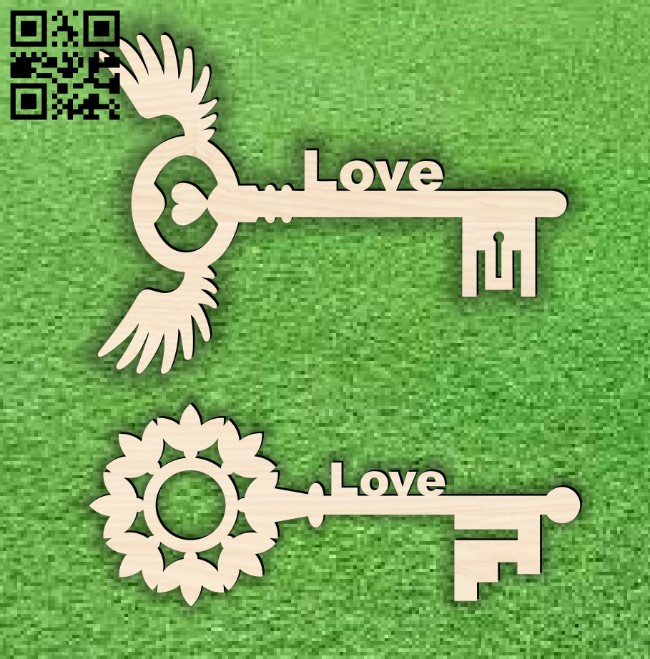 Love key E0015781 file cdr and dxf free vector download for laser cut
