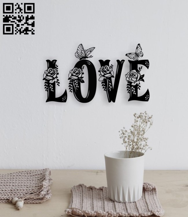 Love wall decor E0015774 file cdr and dxf free vector download for laser cut plasma