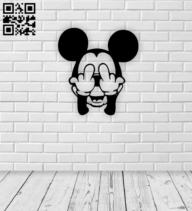 Mickey mouse wall decor E0015769 file cdr and dxf free vector download for laser cut plasma