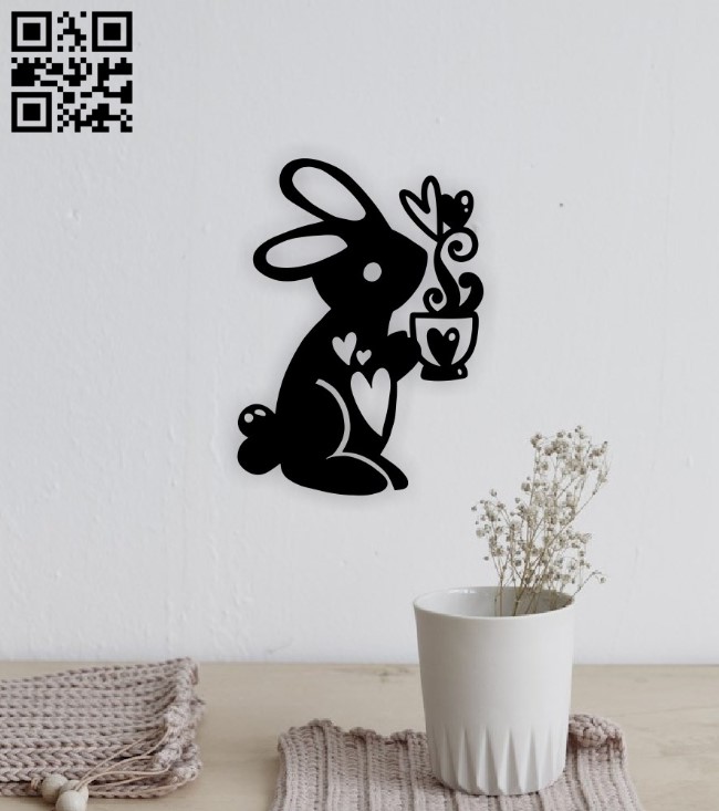 Rabbit with coffee cup