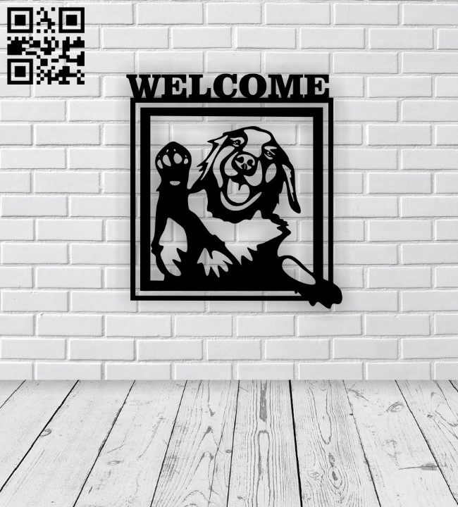 Welcome dog E0015747 file cdr and dxf free vector download for laser cut plasma