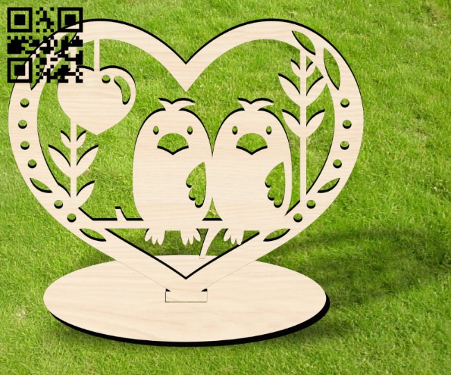 Heart with birds statue