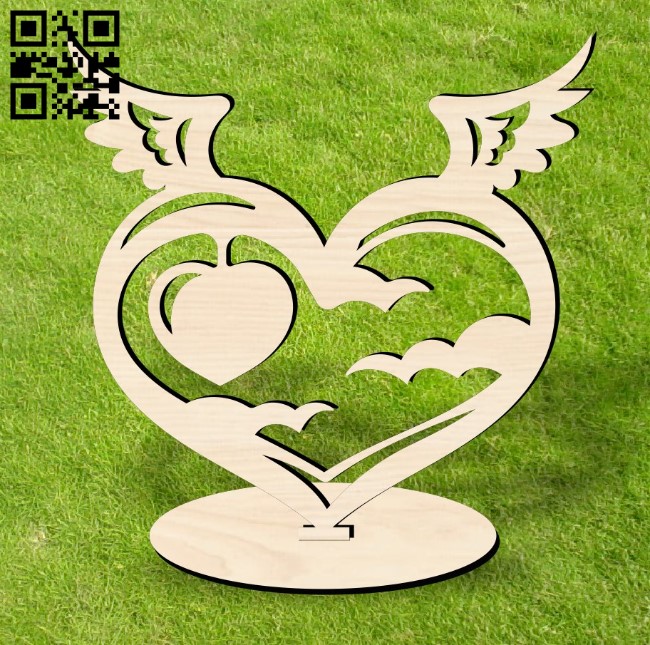 Heart with wings statue