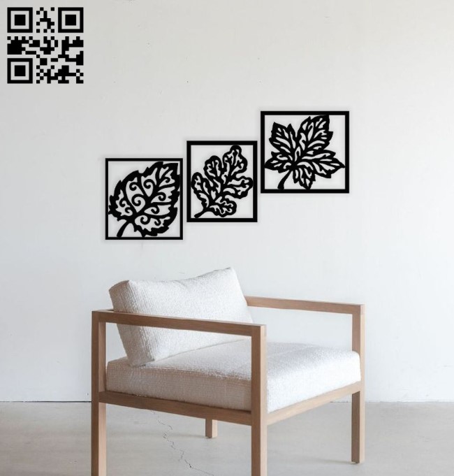 Leaves wall decor E0014089 file cdr and dxf free vector download for laser cut plasma
