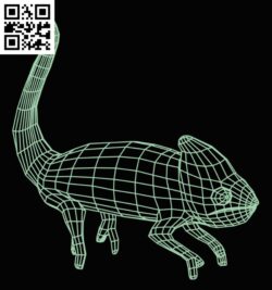3D illusion led lamp salamander E0016176 free vector download for laser engraving machine