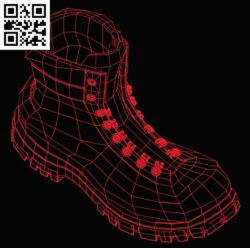 3D illusion led lamp shoe free vector download for laser engraving machine
