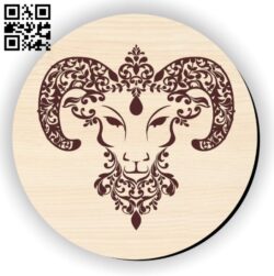 Aries zodiac E0016219 file cdr and dxf free vector download for laser engraving machine