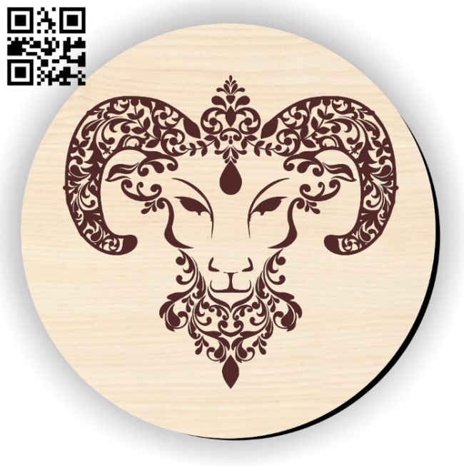 Aries zodiac E0016219file cdr and dxf free vector download for laser engraving machine