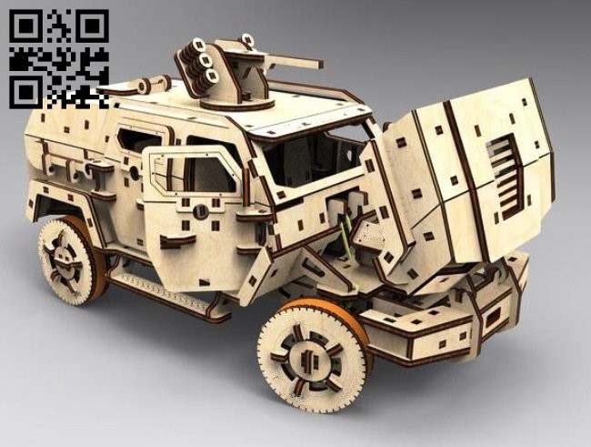 Armored car E0016259 file cdr and dxf free vector download for laser cut