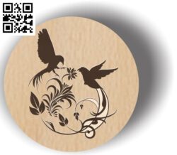 Bird Swirl Vector Art G0000145 file cdr and dxf free vector download for CNC cut