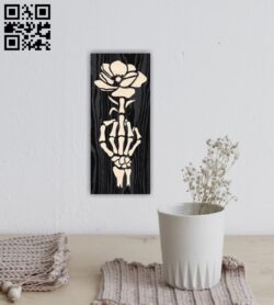 Bone hand with flower E0016257 file cdr and dxf free vector download for laser cut plasma