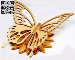 Butterfly on a sunflower E0016315 file cdr and dxf free vector download for laser cut plasma