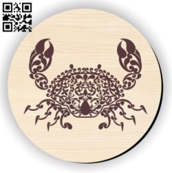Cancer zodiac E0016222 file cdr and dxf free vector download for laser engraving machine“