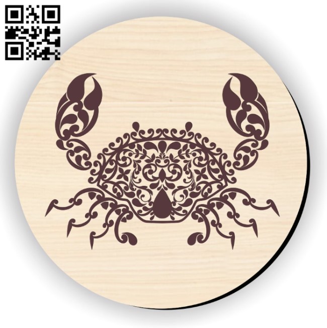 Cancer zodiac E0016222 file cdr and dxf free vector download for laser engraving machine``