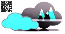 Cloud shelf E0016185 free vector download for laser cut
