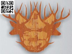 Deer Antlers G0000085 file cdr and dxf free vector download for CNC cut