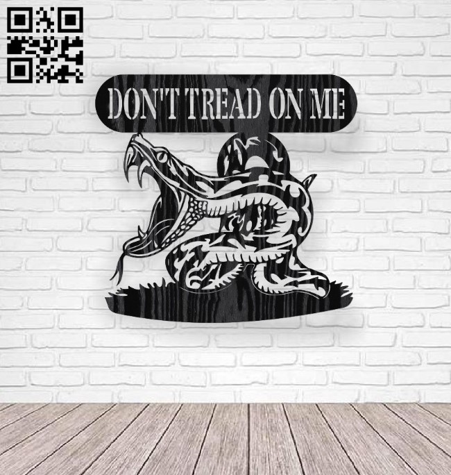 Dont tread on me snake E0016299 file cdr and dxf free vector download for laser cut plasma