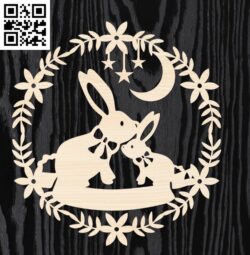 Easter bunny E0016208 file cdr and dxf free vector download for laser cut plasma