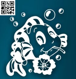Fish and Flower         G0000067 file cdr and dxf free vector download for CNC cut