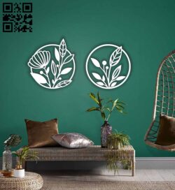 Flower wall decor E0016211 file cdr and dxf free vector download for laser cut plasma