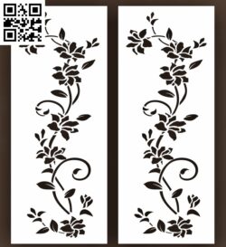 Flowers Wall Decal White Vines G0000157 file cdr and dxf free vector download for CNC cut