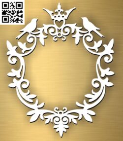 Frame Birds G0000008 file cdr and dxf free vector download for Laser cut cnc 