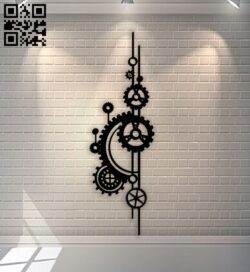 Gear wall decor E0016212 file cdr and dxf free vector download for laser cut plasma