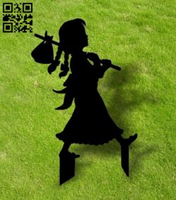 Girl garden yard E0016310 file cdr and dxf free vector download for laser cut plasma