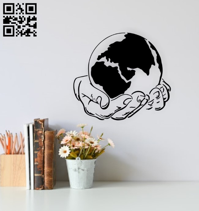 Hand with earth E0016193 file cdr and dxf free vector download for laser engraving machine