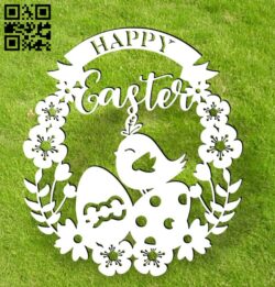 Happy Easter E0016367 file cdr and dxf free vector download for laser cut