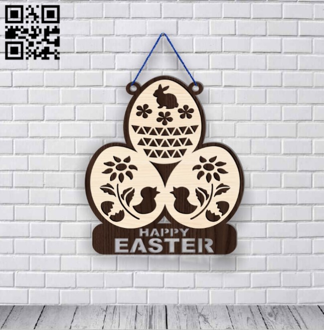 Happy easter E0016355 file cdr and dxf free vector download for laser cut