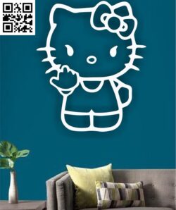 Hello kitty G0000148 file cdr and dxf free vector download for CNC cut