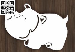 Hippo Cartoon G0000103 file cdr and dxf free vector download for CNC cut