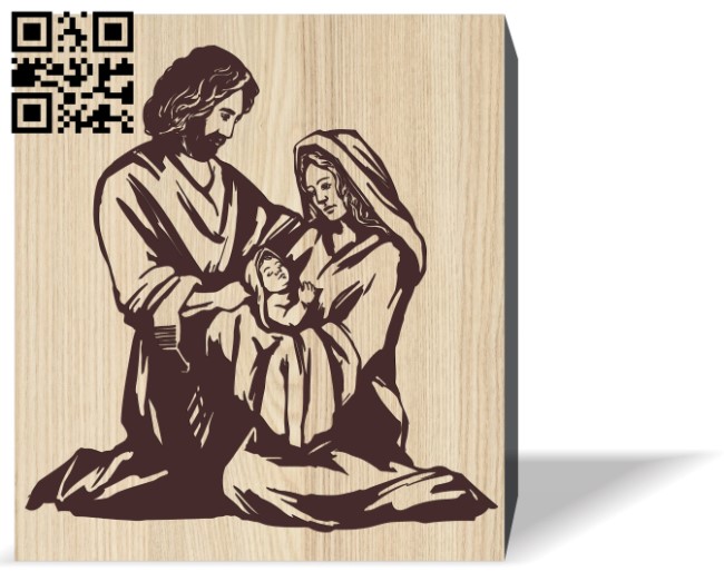 Holy family E0016318 file cdr and dxf free vector download for laser engraving machine