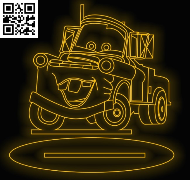 Illusion led lamp Car E0016249 file cdr and dxf free vector download for laser engraving machine
