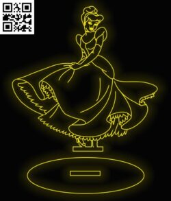 Illusion led lamp Cinderella E0016305 file cdr and dxf free vector download for laser engraving machine