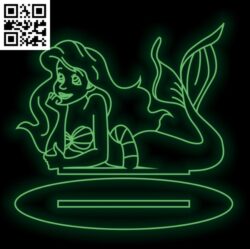 Illusion led lamp Mermaid E0016251 file cdr and dxf free vector download for laser engraving machine