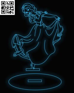 Illusion led lamp Snow White E0016304 file cdr and dxf free vector download for laser engraving machine