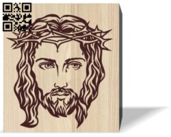 Jesus face E0016319 file cdr and dxf free vector download for laser engraving machine