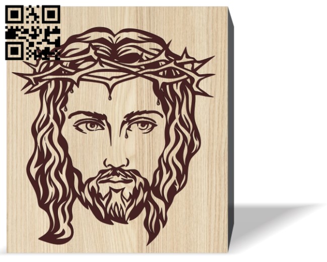 Jesus face E0016319 file cdr and dxf free vector download for laser engraving machine