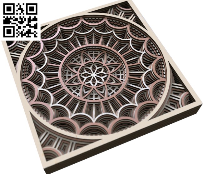 Layered Mandala E0016235 file cdr and dxf free vector download for laser cut