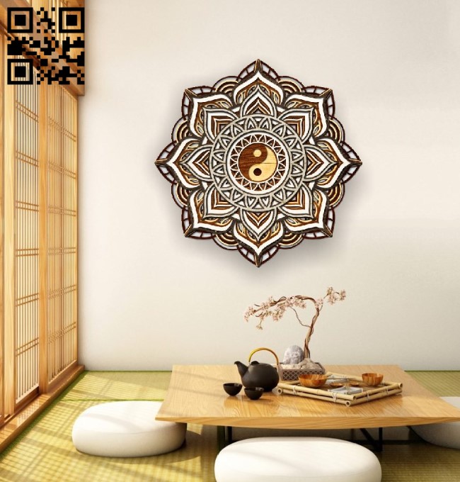 Layered Mandala E0016238 file cdr and dxf free vector download for laser cut