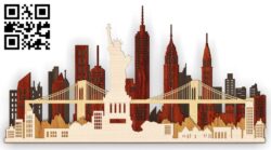 Layered New York E0016157 file cdr and dxf free vector download for laser cut