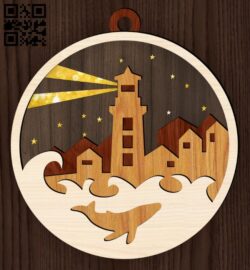 Layered lighthouse E0016201 file cdr and dxf free vector download for laser cut